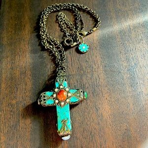 Ollipop Cathedral cross necklace-17 inch chain